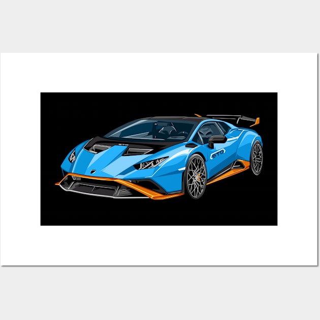 Blue STO Sports Cars Wall Art by Rey.Art